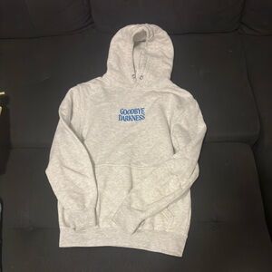 Gray Sweatshirt with Blue Logo